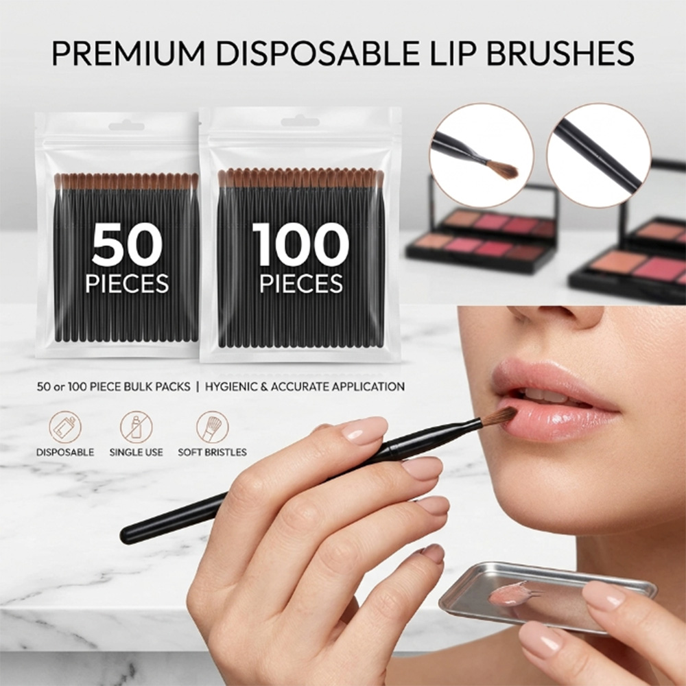 Lip Balm - Conjunto de 50/100 Pincéis Descartáveis para